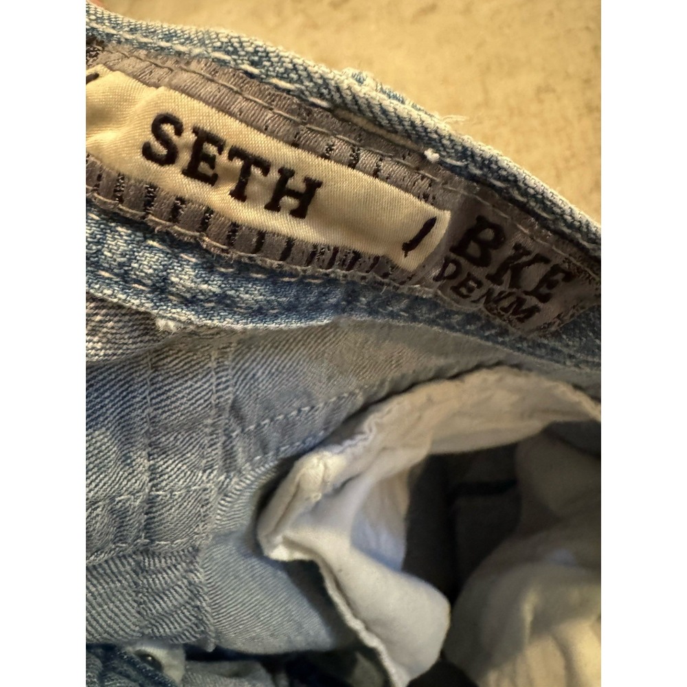 BKE Seth Thick Stitch Wide Blue Denim Jeans Size 34L (M1) - Picture 8 of 8